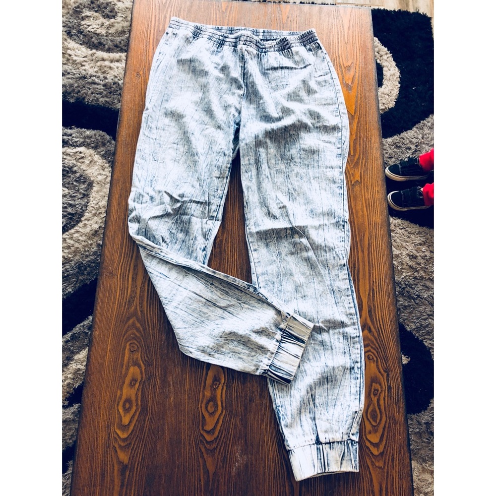 Very light denim joggers